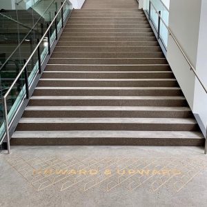 Decorative Concrete Engraving with Gold Inlay
